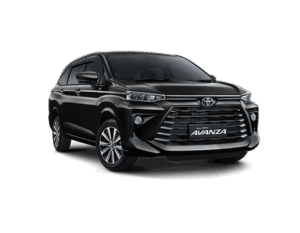 Toyota Avanza hitam tampak depan untuk layanan rental mobil Jakarta dengan driver profesional