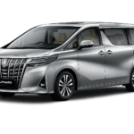 Toyota Alphard abu-abu tampak samping untuk layanan sewa mobil premium Jakarta dengan driver profesional