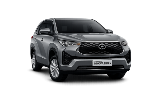 Toyota Innova Zenix Type Q abu-abu tampak depan untuk layanan sewa mobil Jakarta dengan driver profesional
