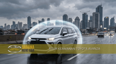 Toyota Avanza silver di jalan tol saat hujan – fitur keselamatan Avanza