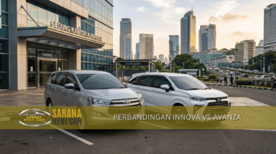 Toyota Innova silver dan Toyota Avanza putih berdampingan – perbandingan Innova vs Avanza