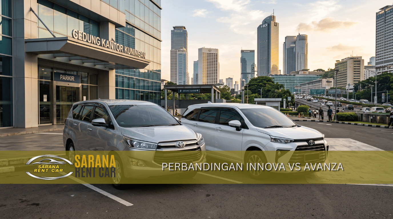 Toyota Innova silver dan Toyota Avanza putih berdampingan – perbandingan Innova vs Avanza